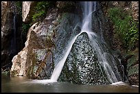 Darwin Falls drops into desert pool. Death Valley National Park, California, USA. (color)