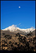 Moon and Panamint Range seen from the West. Death Valley National Park, California, USA. (color)