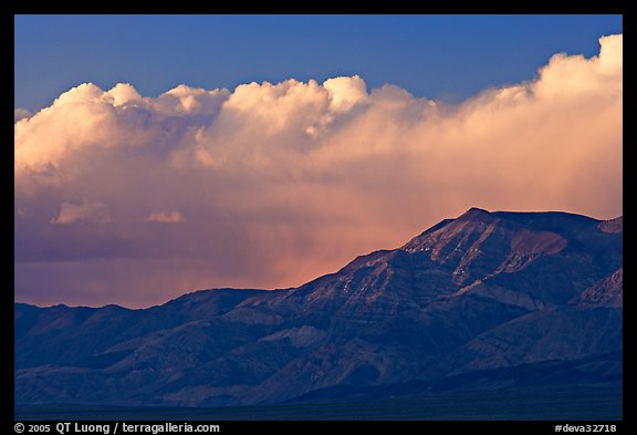 Clouds and mountains at sunset. Death Valley National Park, California, USA.