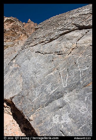 Native American petroglyphs, Titus Canyon. Death Valley National Park (color)