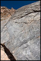 Native American petroglyphs, Titus Canyon. Death Valley National Park, California, USA.