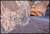 Patterned wall and road, Titus Canyon. Death Valley National Park ( color)