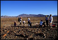 Backpackers on the Valley Floor. Death Valley National Park ( color)