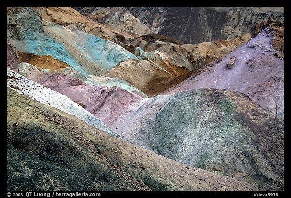 Colorful mineral deposits at Artist's Palette. Death Valley National Park, California, USA.