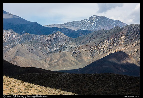 Telescope Peak rising above Emigrant Mountains. Death Valley National Park, California, USA.