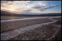 Rivers of salt and sunset, Cottonball Basin. Death Valley National Park ( color)