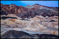 Badlands at dawn, Twenty Mule Team Canyon. Death Valley National Park ( color)