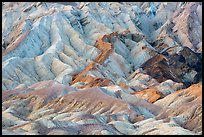 Pastel-colored badlands, Twenty Mule Team Canyon. Death Valley National Park ( color)