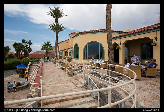 Furnance Creek Inn terrace. Death Valley National Park (color)