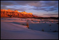 Salt Basin dunes and Guadalupe range at sunset. Guadalupe Mountains National Park ( color)