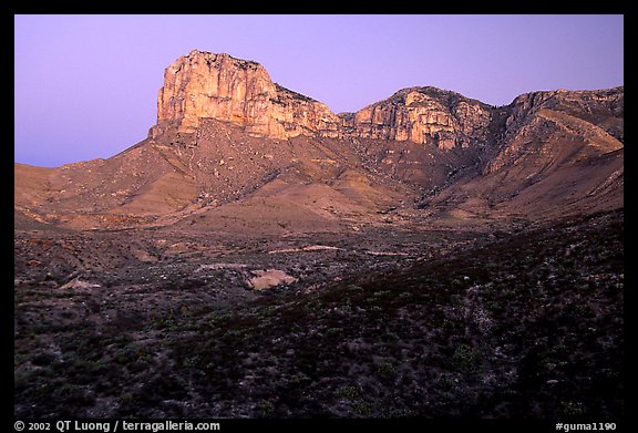 El Capitan from Guadalupe Pass, sunrise. Guadalupe Mountains National Park (color)