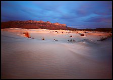 Gypsum dune field and last light on Guadalupe range. Guadalupe Mountains National Park ( color)