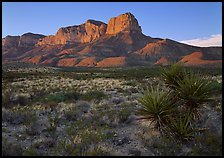 El Capitan from Williams Ranch road, sunset. Guadalupe Mountains National Park, Texas, USA.