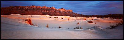 White gypsum dunes and Guadalupe range. Guadalupe Mountains National Park (Panoramic color)