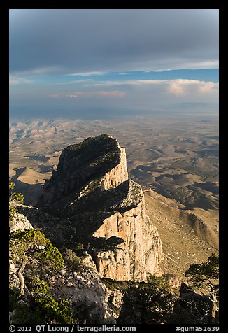 El Capitan backside seen from Guadalupe Peak. Guadalupe Mountains National Park (color)