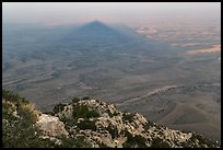 Shadow of Guadalupe Peak at sunset. Guadalupe Mountains National Park, Texas, USA. (color)