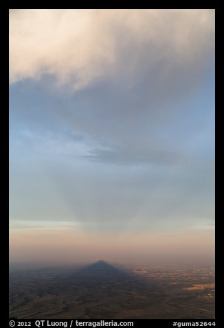 Triangular shadow of Guadalupe Peak and cloud. Guadalupe Mountains National Park, Texas, USA.