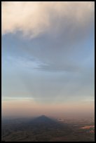 Triangular shadow of Guadalupe Peak and cloud. Guadalupe Mountains National Park, Texas, USA. (color)