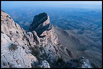 El Capitan from Guadalupe Peak at dusk. Guadalupe Mountains National Park ( color)