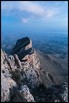 El Capitan backside at dusk. Guadalupe Mountains National Park, Texas, USA. (color)