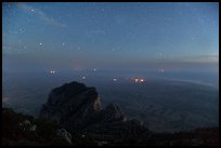 El Capitan and plain from Guadalupe Peak at night. Guadalupe Mountains National Park, Texas, USA. (color)