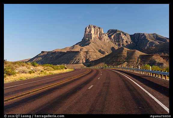 Highway 62 and El Capitan. Guadalupe Mountains National Park (color)