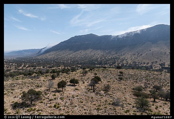Guadalupe Mountains from Dog Canyon. Guadalupe Mountains National Park (color)