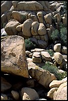 Jumble of rocks in Hidden Valley. Joshua Tree National Park, California, USA.