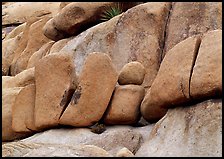 Stacked boulders in Hidden Valley. Joshua Tree National Park ( color)