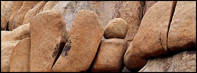 Stacked boulders. Joshua Tree National Park (Panoramic color)