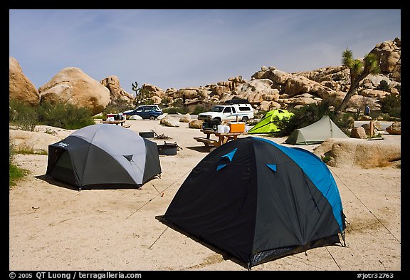 Tents, Hidden Valley Campground. Joshua Tree National Park (color)