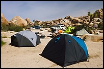 Tents, Hidden Valley Campground. Joshua Tree National Park, California, USA.