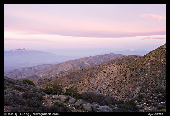 Keys View, sunrise. Joshua Tree National Park (color)