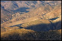 Eroded hills below Keys View, early morning. Joshua Tree National Park, California, USA. (color)