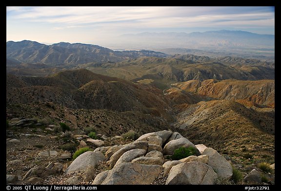 Keys View and Coachella Valley, morning. Joshua Tree National Park, California, USA.