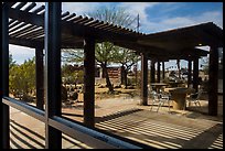 Patio, window reflexion, Joshua Tree Visitor Center. Joshua Tree National Park ( color)