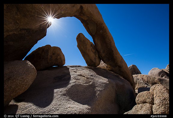 Arch Rock and sunstar. Joshua Tree National Park (color)