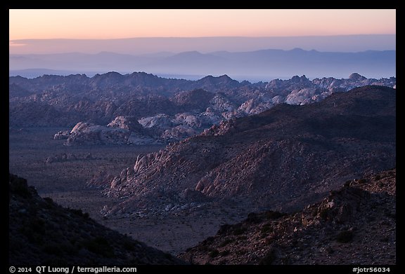 Wonderland of rocks at dusk. Joshua Tree National Park (color)