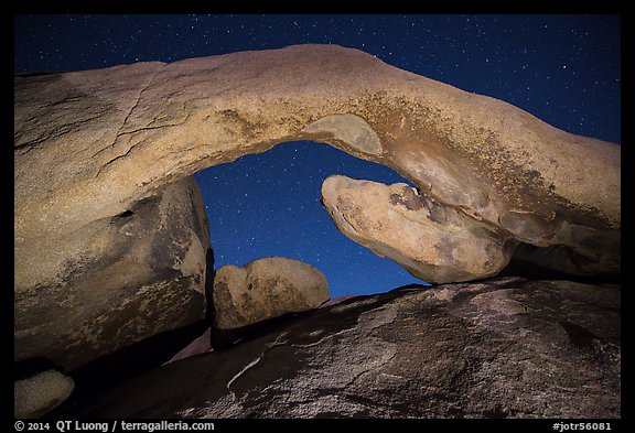 Arch Rock at night. Joshua Tree National Park, California, USA.