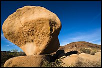 Balanced boulder and Malapai Hill. Joshua Tree National Park ( color)