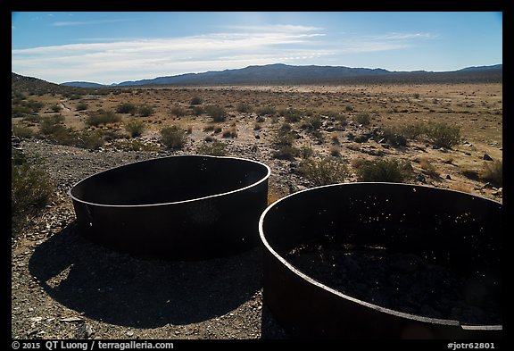 Metal tanks, Gold Coin Mine, Pleasant Valley. Joshua Tree National Park (color)