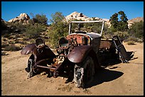 Rusting automobile near Wall Street Mill. Joshua Tree National Park ( color)