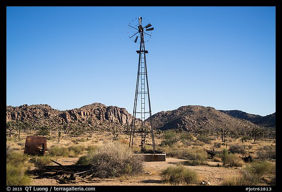 Windmill near Wall Street Mill. Joshua Tree National Park (color)