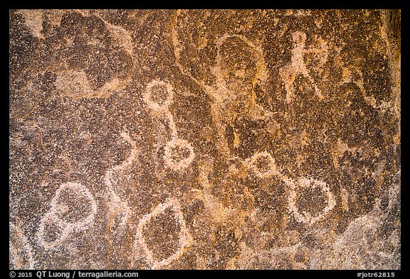 Petroglyphs, Piano Valley. Joshua Tree National Park (color)