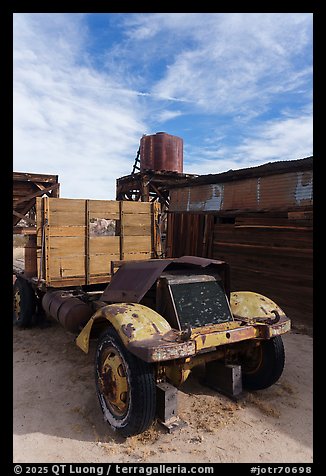 Truck and water tower, Keys Ranch. Joshua Tree National Park (color)