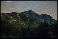 Rincon Peak at night with star trails. Saguaro National Park ( color)