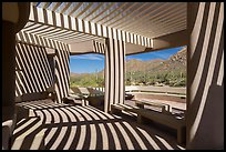 Red Hills Visitor Center patio and shadows. Saguaro National Park, Arizona, USA.