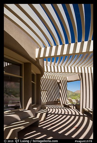 Red Hills Visitor Center and shadows. Saguaro National Park, Arizona, USA.