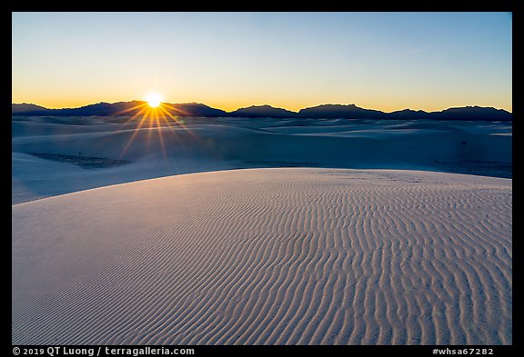 Sun setting over Andres Mountains. White Sands National Park (color)