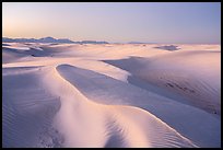 Dunes reflecting lavender colors of the sky at twilight. White Sands National Park ( color)